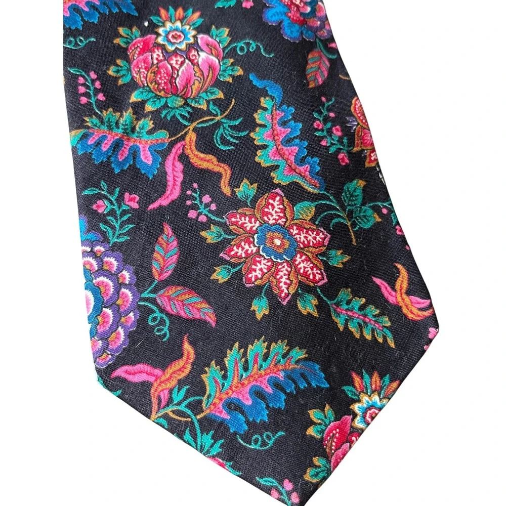 VTG LOT OF 2, Men's Neck Tie STRUCTURE BRAND Silk & Rayon FLORAL & ABSTRACT